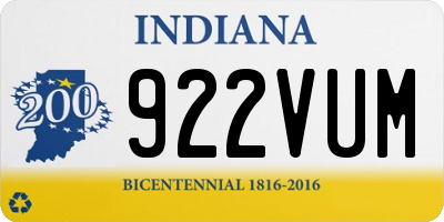 IN license plate 922VUM