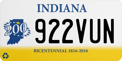 IN license plate 922VUN