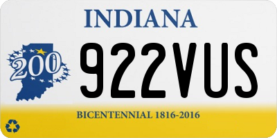 IN license plate 922VUS