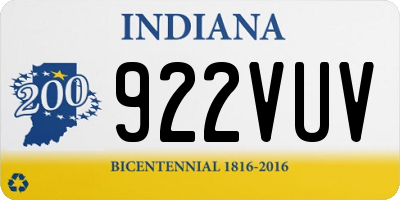 IN license plate 922VUV