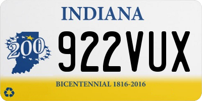 IN license plate 922VUX