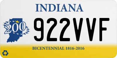 IN license plate 922VVF