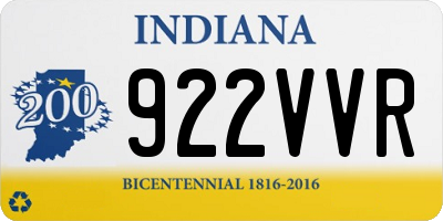 IN license plate 922VVR