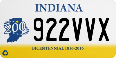 IN license plate 922VVX