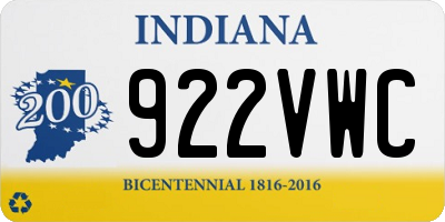 IN license plate 922VWC
