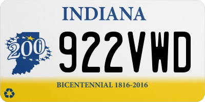 IN license plate 922VWD
