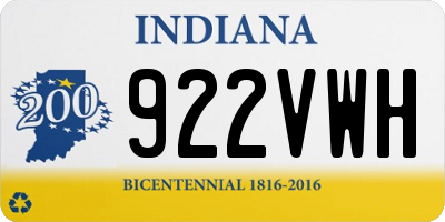 IN license plate 922VWH