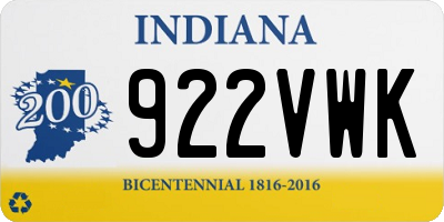 IN license plate 922VWK