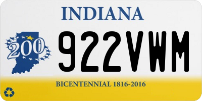 IN license plate 922VWM