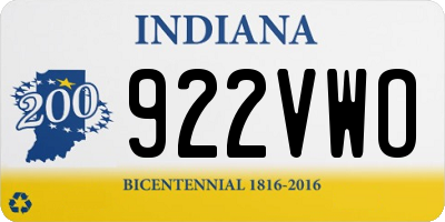 IN license plate 922VWO