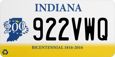 IN license plate 922VWQ