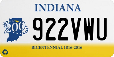 IN license plate 922VWU