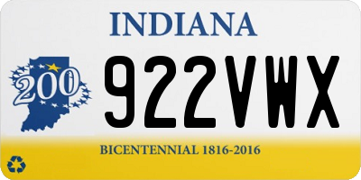 IN license plate 922VWX