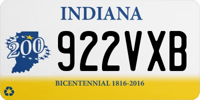 IN license plate 922VXB