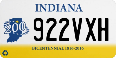 IN license plate 922VXH