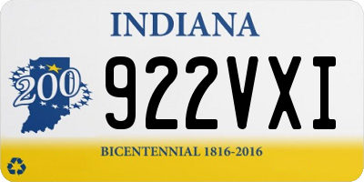 IN license plate 922VXI