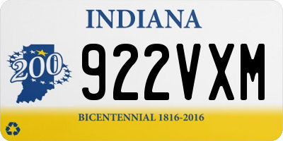 IN license plate 922VXM