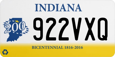 IN license plate 922VXQ