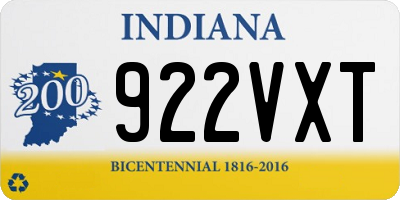 IN license plate 922VXT