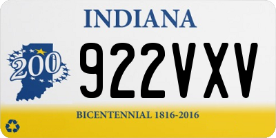 IN license plate 922VXV