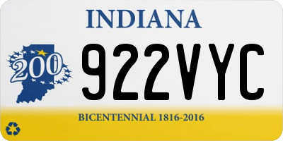 IN license plate 922VYC