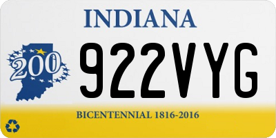 IN license plate 922VYG