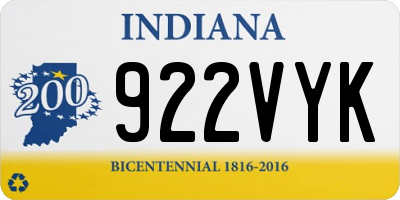 IN license plate 922VYK