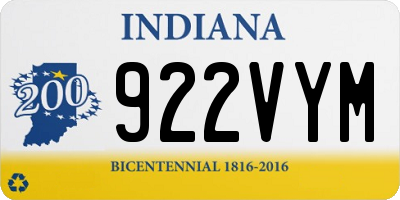 IN license plate 922VYM