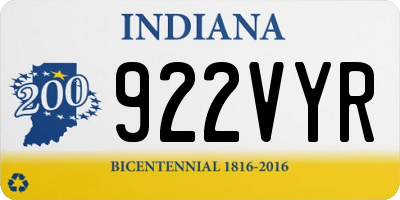 IN license plate 922VYR
