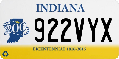 IN license plate 922VYX