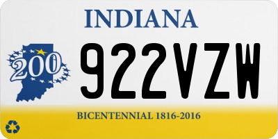 IN license plate 922VZW