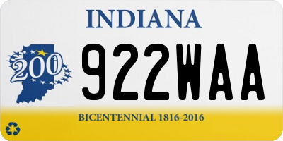 IN license plate 922WAA