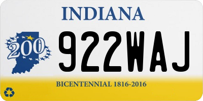 IN license plate 922WAJ