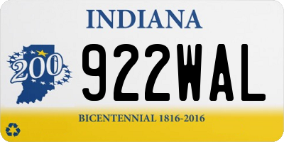 IN license plate 922WAL
