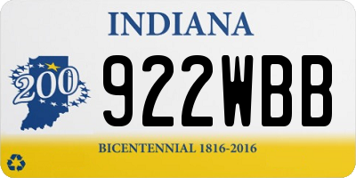 IN license plate 922WBB