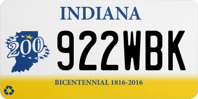 IN license plate 922WBK