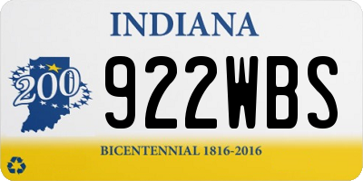 IN license plate 922WBS