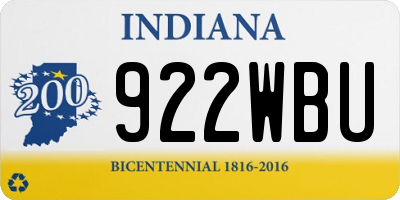 IN license plate 922WBU