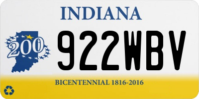 IN license plate 922WBV