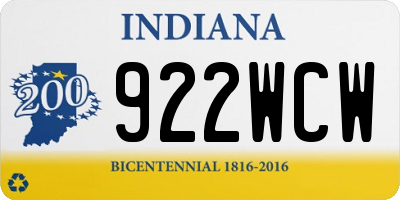 IN license plate 922WCW