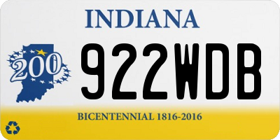IN license plate 922WDB