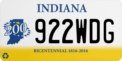 IN license plate 922WDG