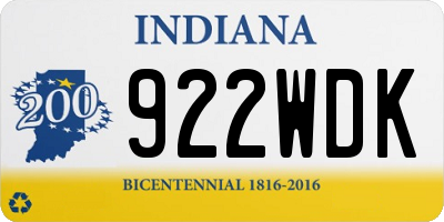 IN license plate 922WDK