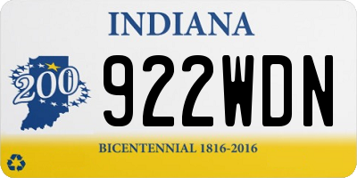 IN license plate 922WDN
