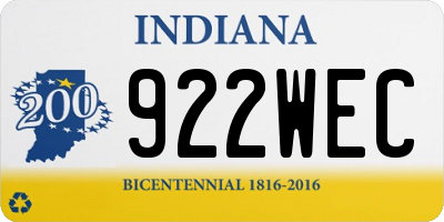 IN license plate 922WEC