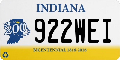 IN license plate 922WEI