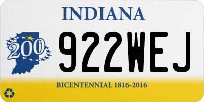 IN license plate 922WEJ
