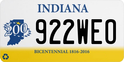 IN license plate 922WEO