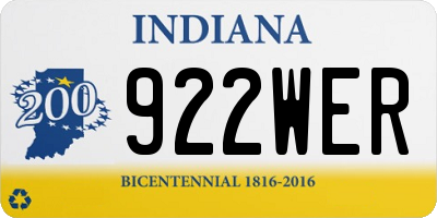IN license plate 922WER