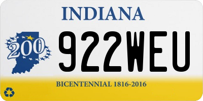 IN license plate 922WEU